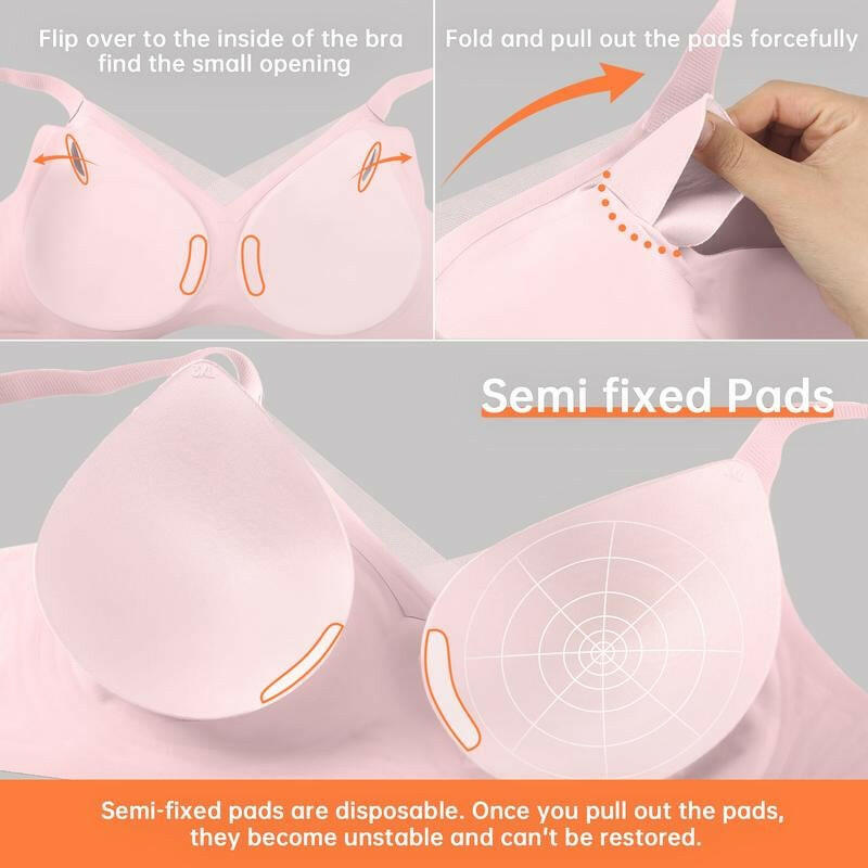 💖 Women Wireless V Neck Crossover Mesh Bra