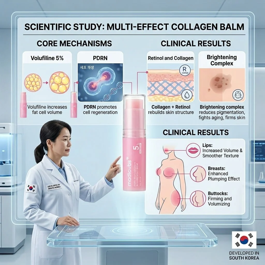 💗 Developed in Korea | Anti-Aging | Moisturizes & Smooths Skin | Plumps Lips, Bust, & Hips | Improves Dark Spots | Firms Skin | Pink Collagen Multi-Effect Plumping Serum Stick